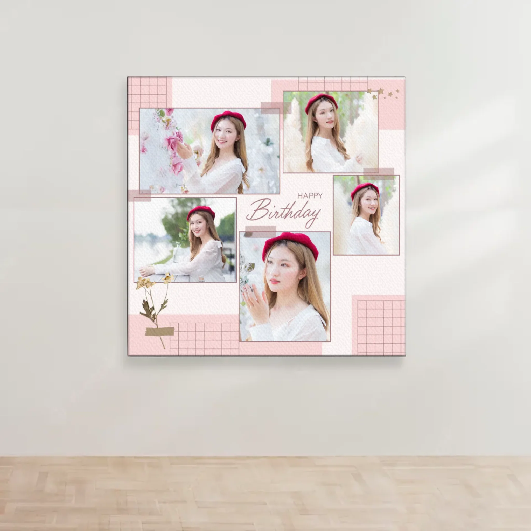 ภาพพิมพ์แคนวาส แขวนอยู่บนผนังสีขาว