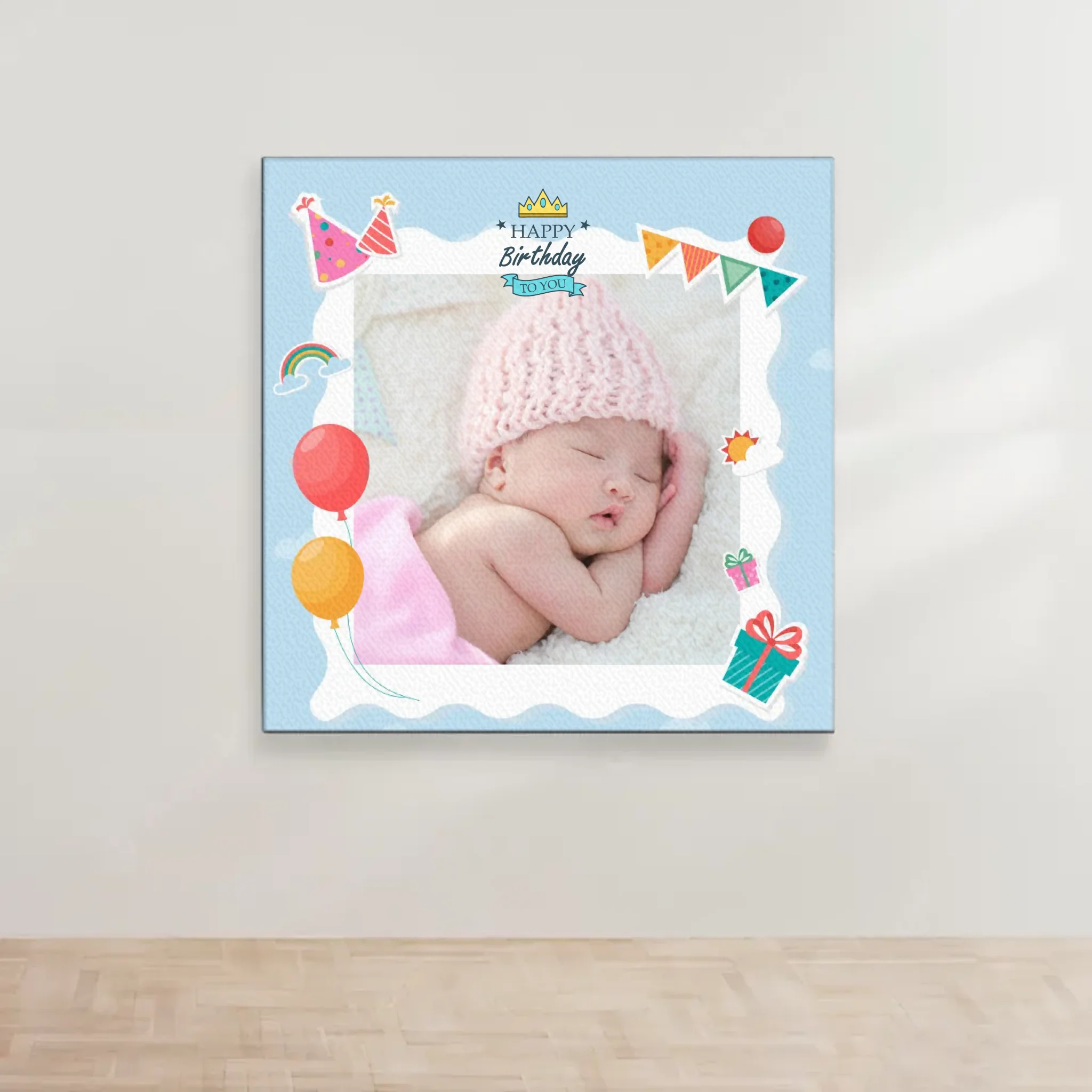 ภาพพิมพ์แคนวาส แขวนอยู่บนผนังสีขาว