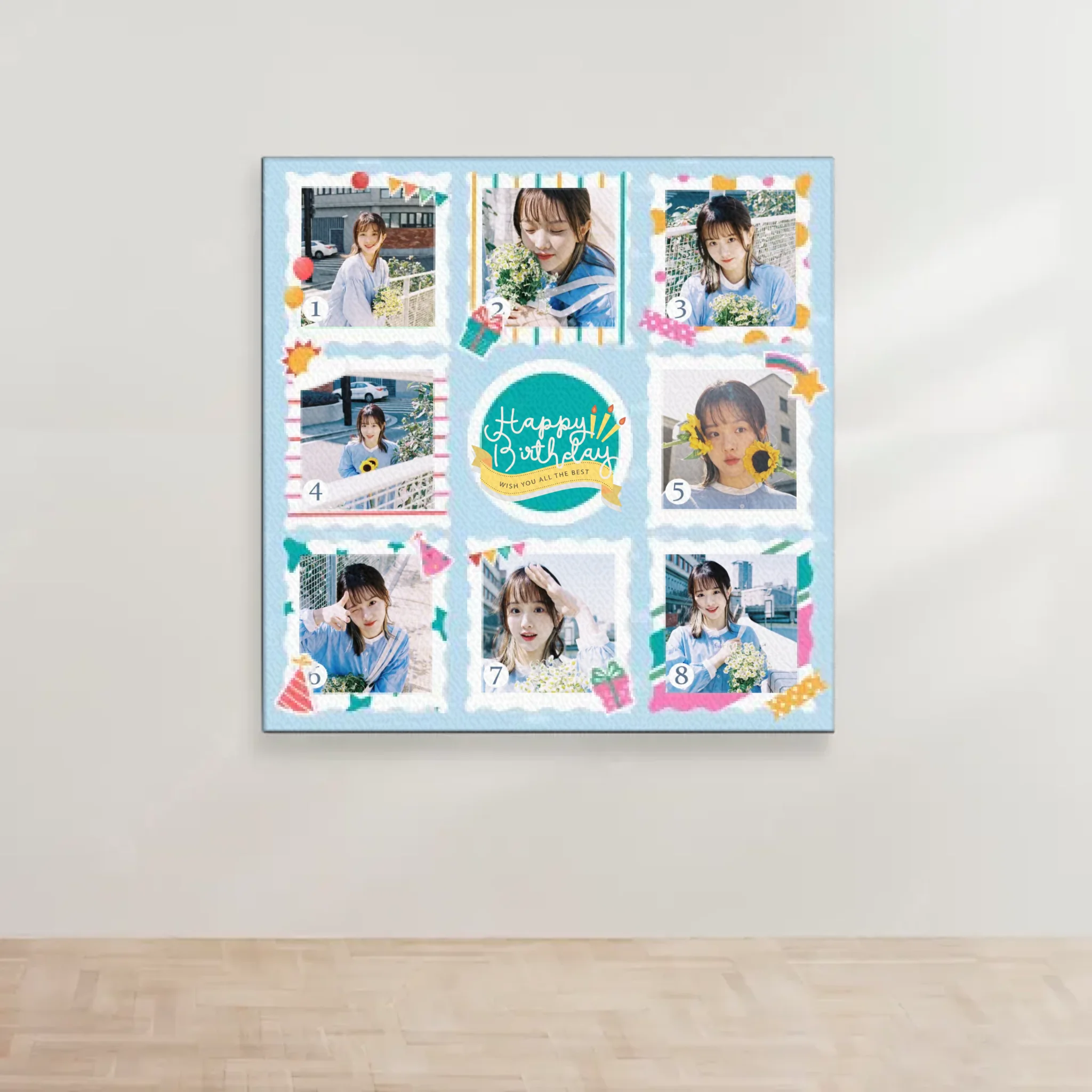 ภาพพิมพ์แคนวาส แขวนอยู่บนผนังสีขาว