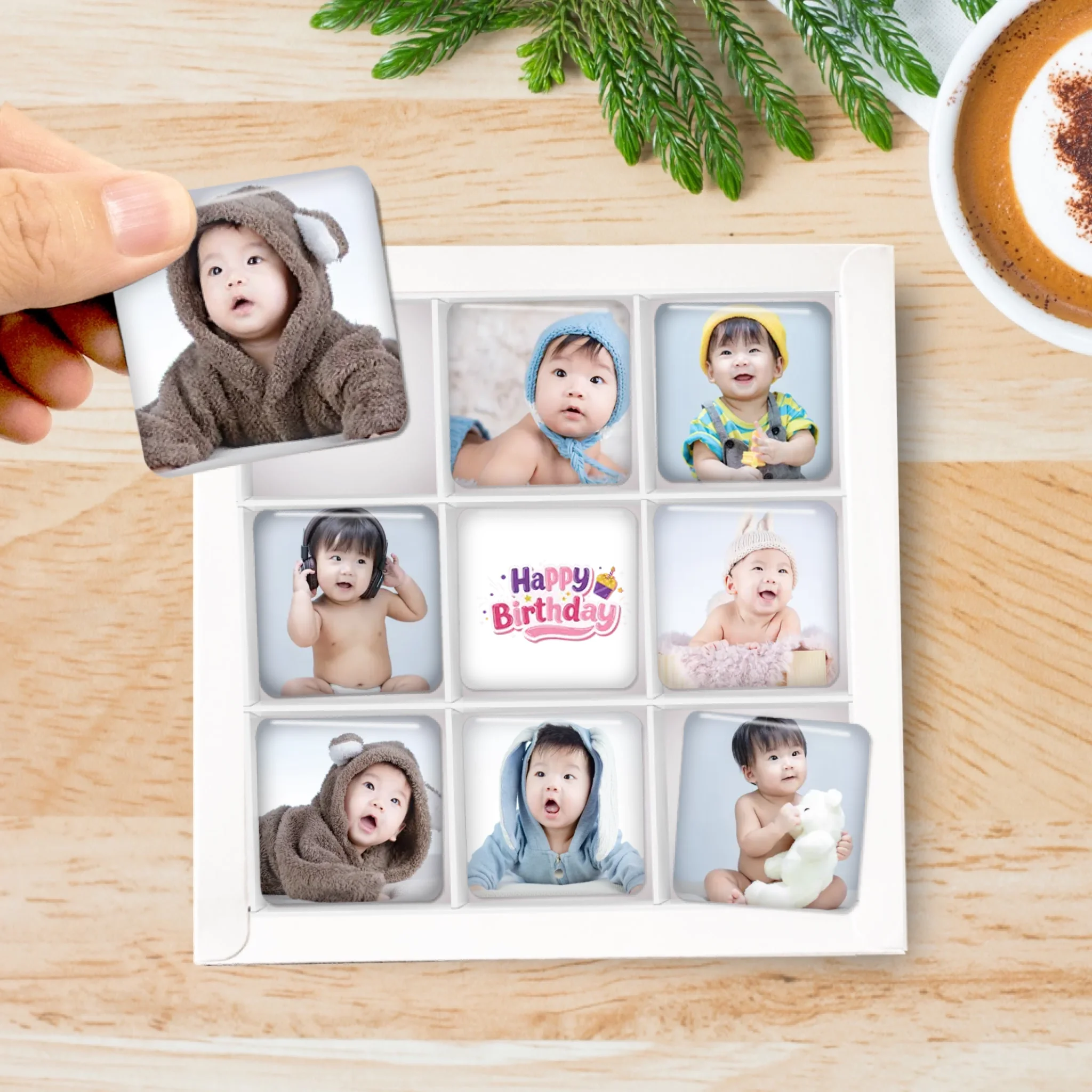 รูปภาพ แม่เหล็กติดตู้เย็น วางในกล่องของขวัญ 9ชิ้น