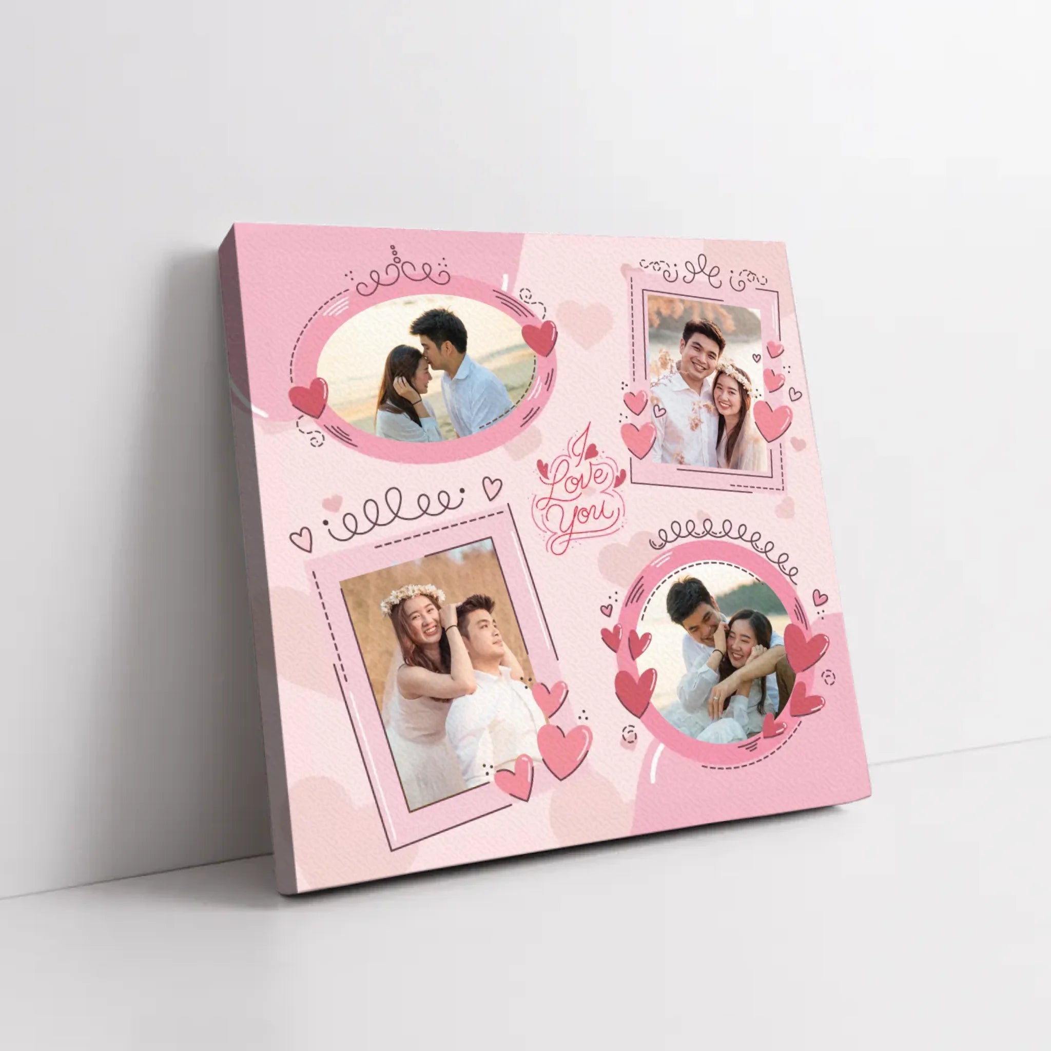 ภาพพิมพ์แคนวาส วางอยู่บนพื้นที่เป็นสีขาว