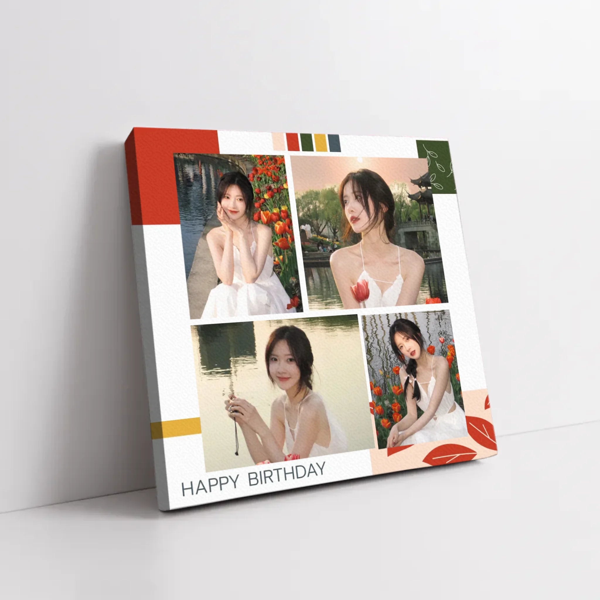 ภาพพิมพ์แคนวาส วางอยู่บนพื้นที่เป็นสีขาว