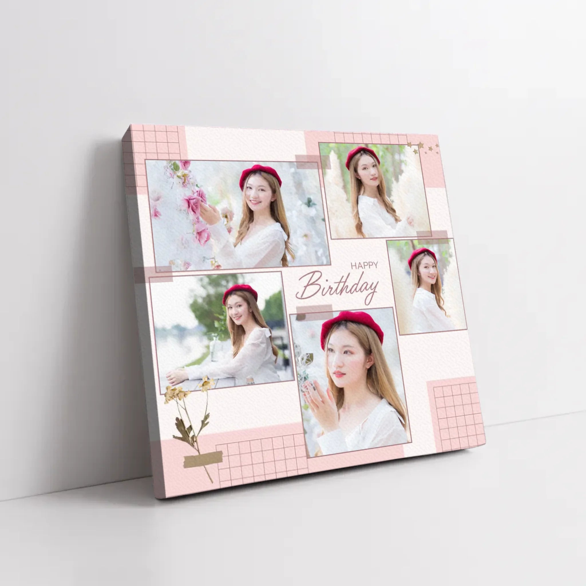 ภาพพิมพ์แคนวาส วางอยู่บนพื้นที่เป็นสีขาว