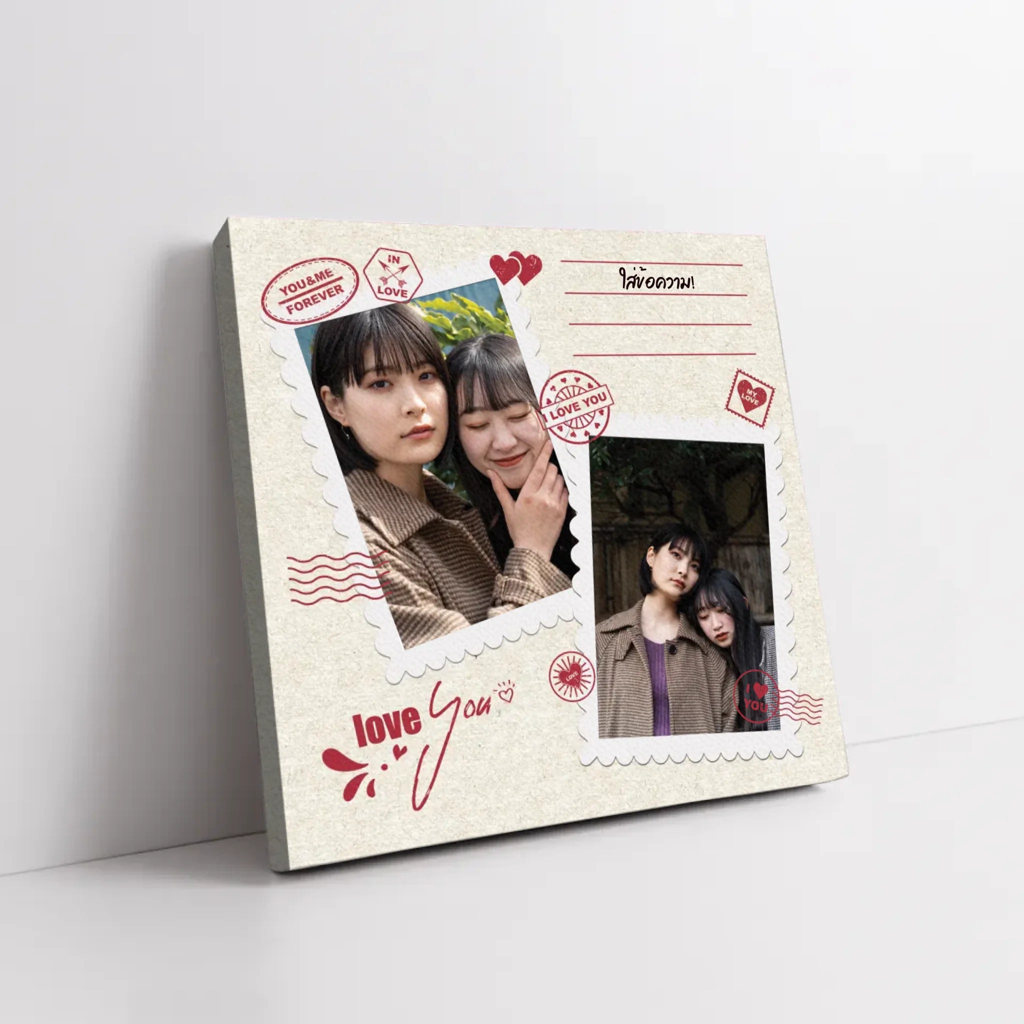 ภาพพิมพ์แคนวาส วางอยู่บนพื้นที่เป็นสีขาว