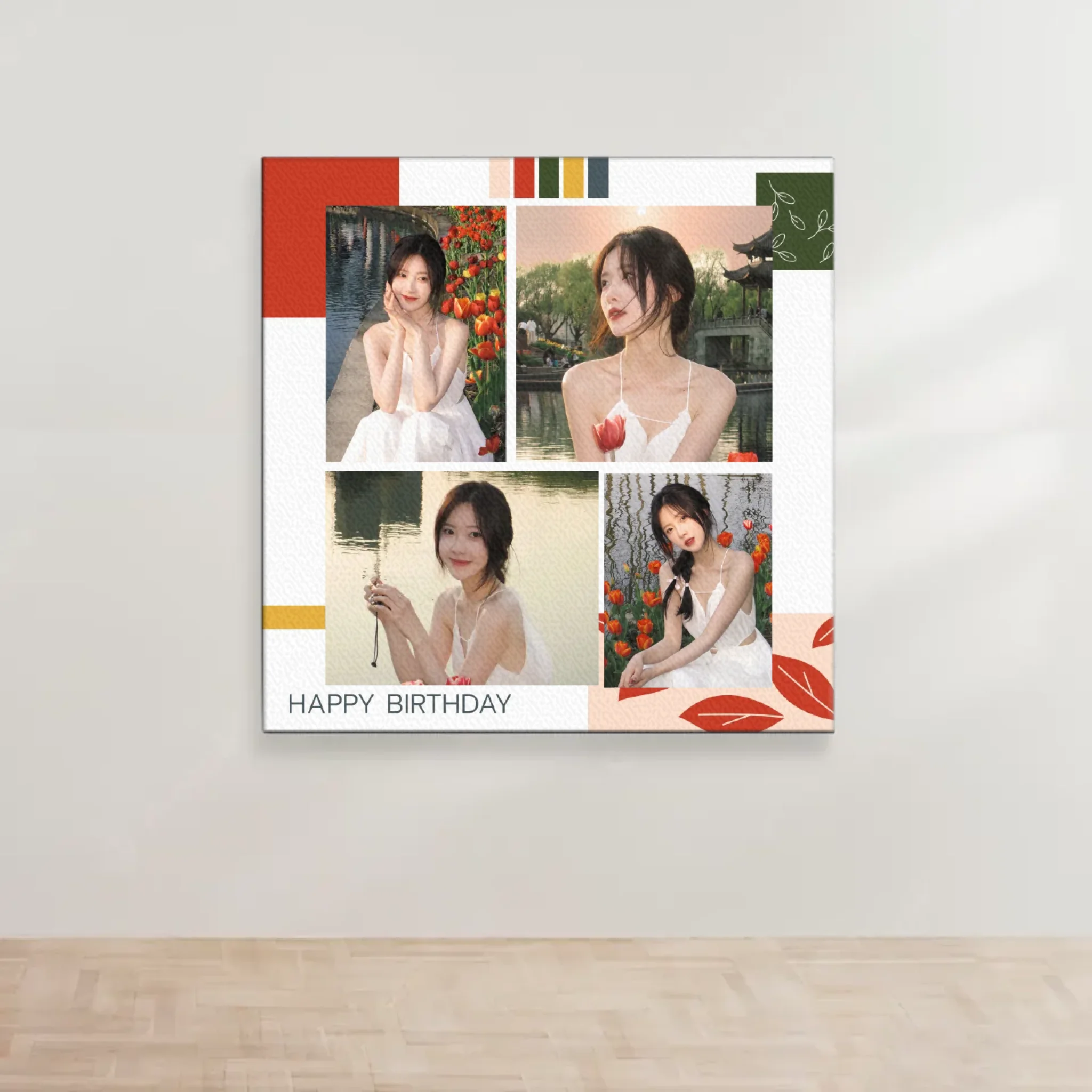 ภาพพิมพ์แคนวาส แขวนอยู่บนผนังสีขาว