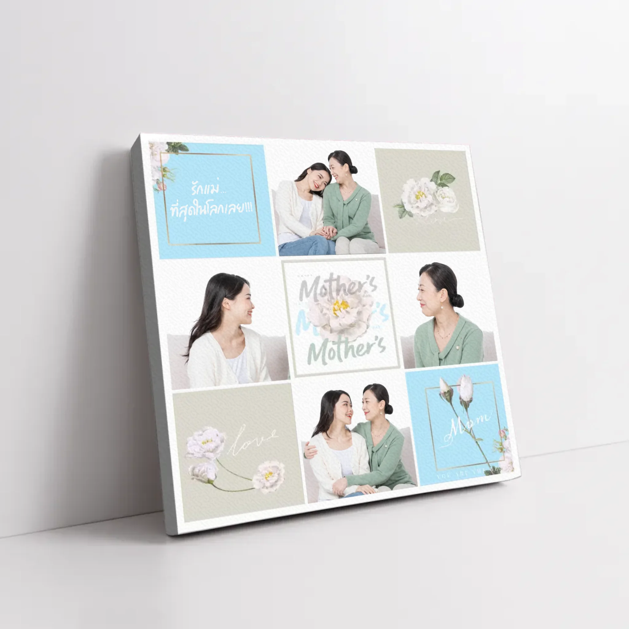 ภาพพิมพ์แคนวาส วางอยู่บนพื้นที่เป็นสีขาว