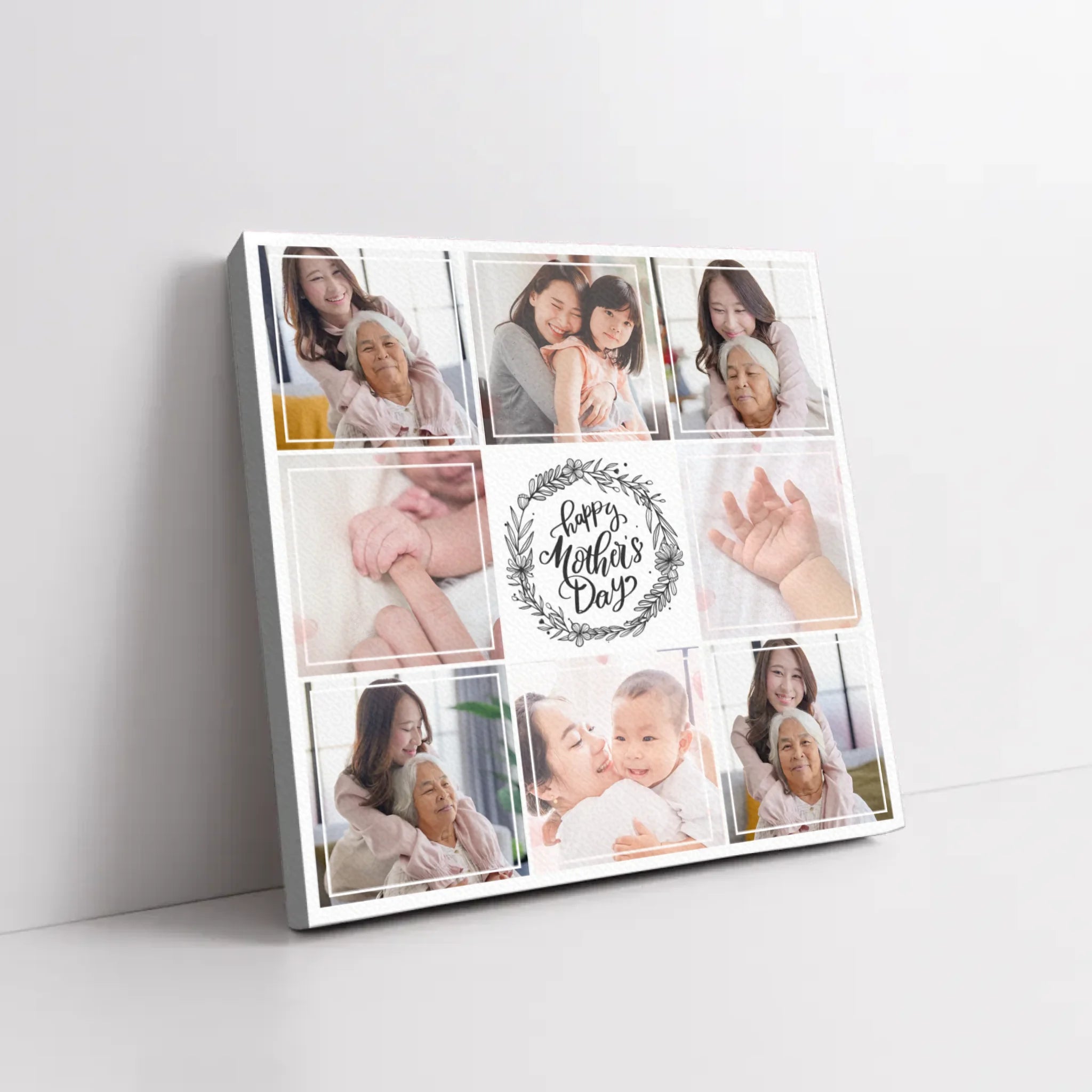 ภาพพิมพ์แคนวาส วางอยู่บนพื้นที่เป็นสีขาว