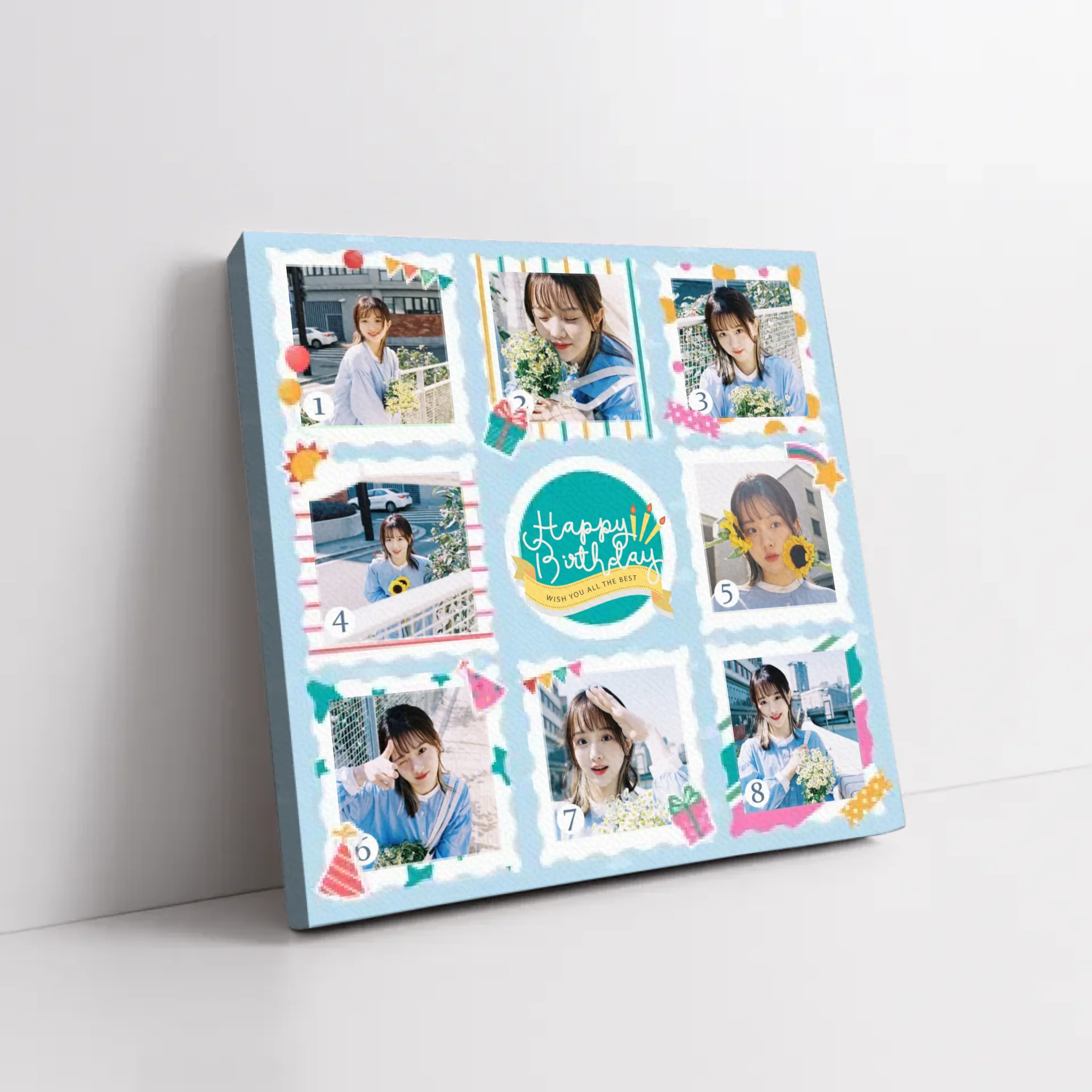 ภาพพิมพ์แคนวาส วางอยู่บนพื้นที่เป็นสีขาว