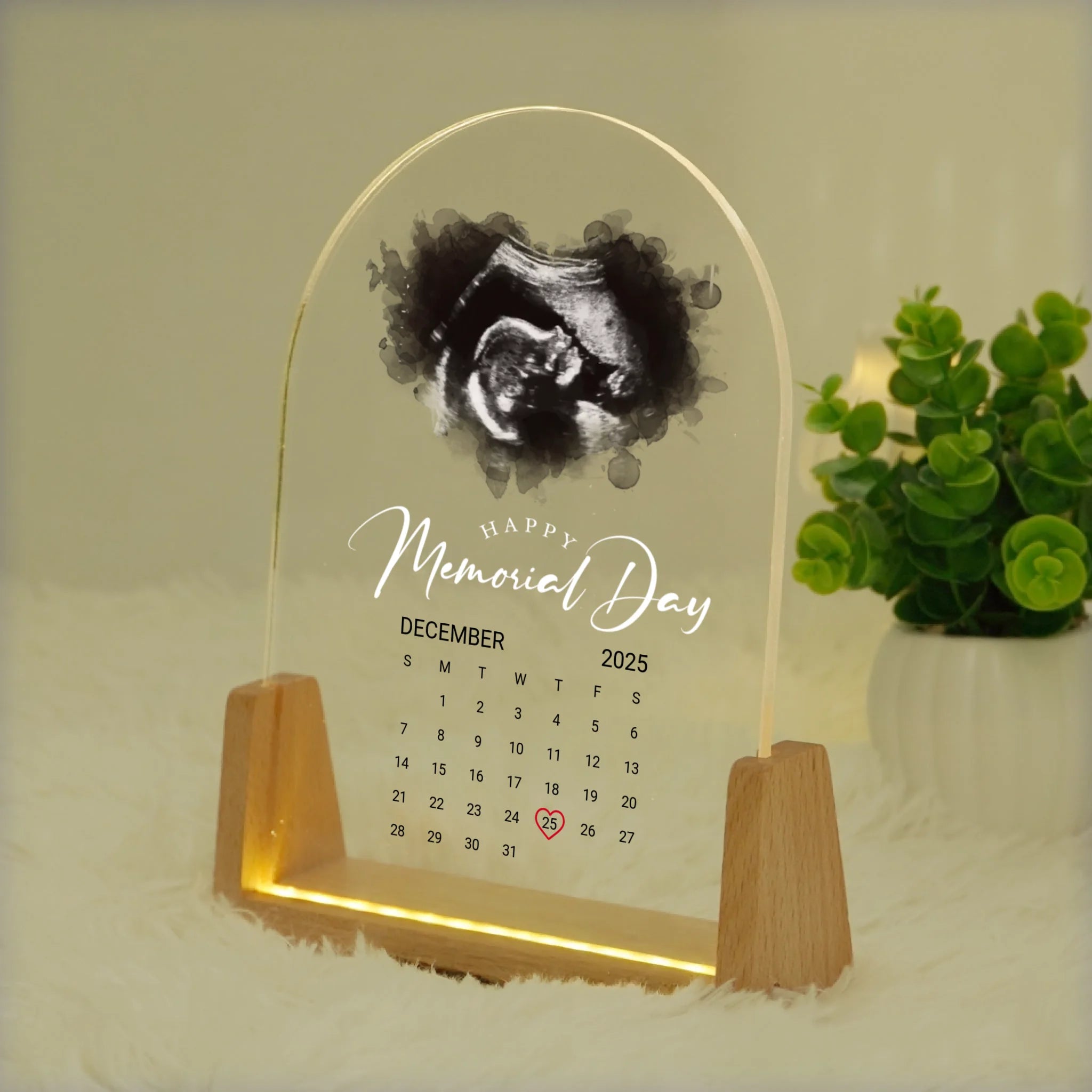 โคมไฟอะคริลิก พิมพ์ UV คุณภาพสูง พร้อมฐานตั้งและไฟ LED