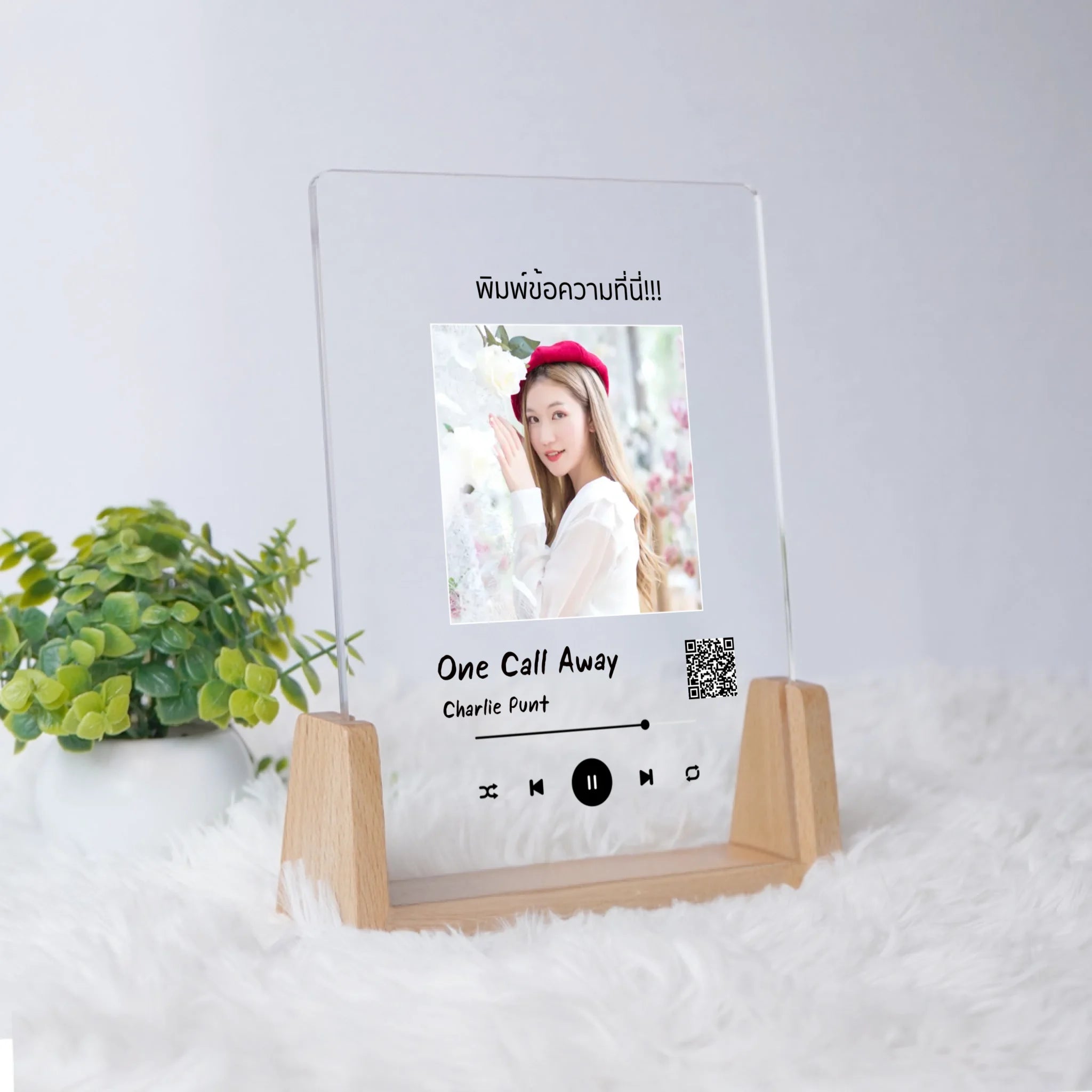 โคมไฟอะคริลิก พิมพ์ UV คุณภาพสูง พร้อมฐานตั้งและไฟ LED