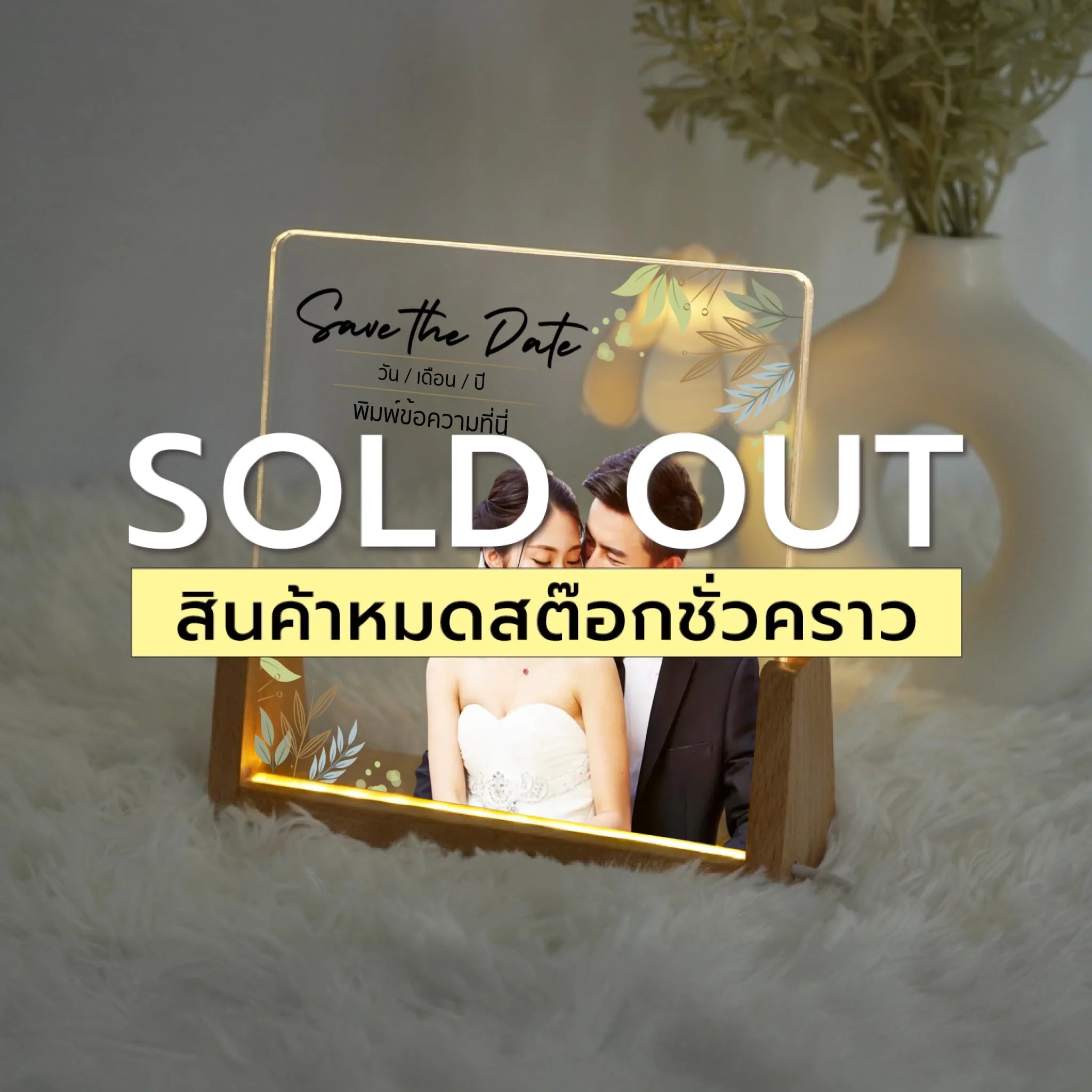 โคมไฟอะคริลิก พิมพ์ UV คุณภาพสูง พร้อมฐานตั้งและไฟ LED