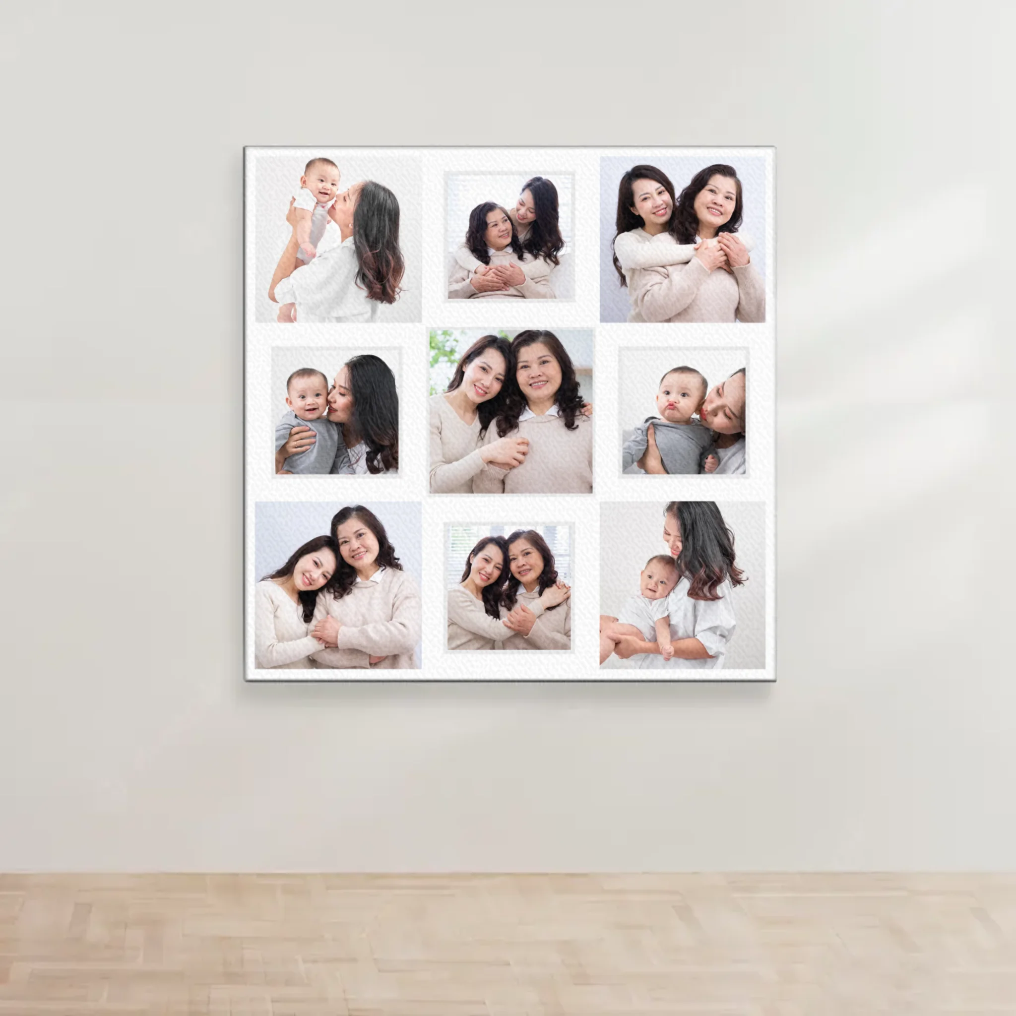 ภาพพิมพ์แคนวาส แขวนอยู่บนผนังสีขาว