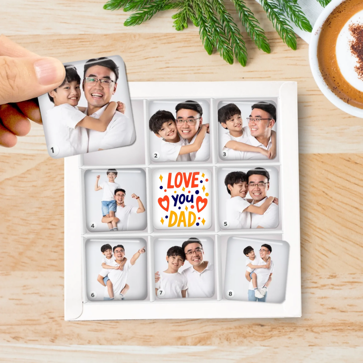 รูปภาพ แม่เหล็กติดตู้เย็น วางในกล่องของขวัญ 9ชิ้น